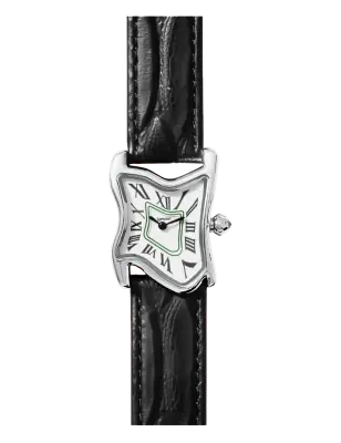LAPHONT SQUARE MELTING WATCH SMALL SILVER BLACK STRAP — photo 1