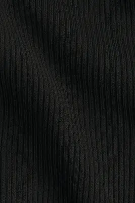 MAMA Robe en maille côtelée avec col cheminée - Noir — photo 4