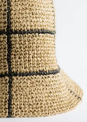 Bob en paille tressée - Beige — photo 3