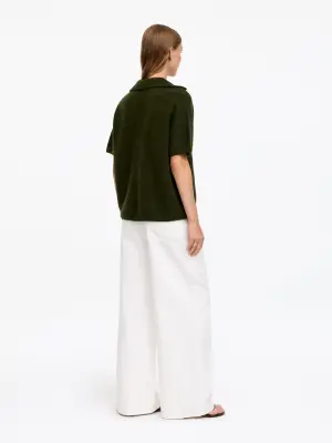 Pull polo en maille - Vert foncé — photo 2