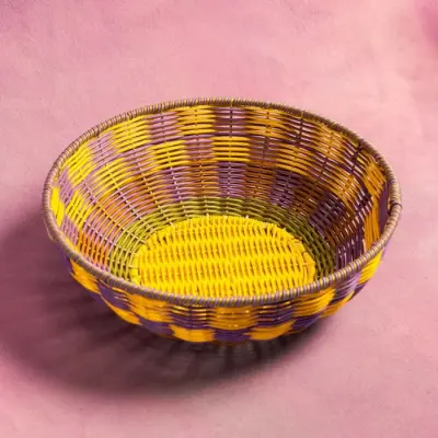 Corbeille Tressée Jaune — photo 1