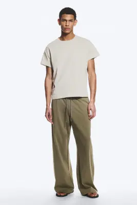 T-shirt carré en coton - Taupe cendré clair — photo 2