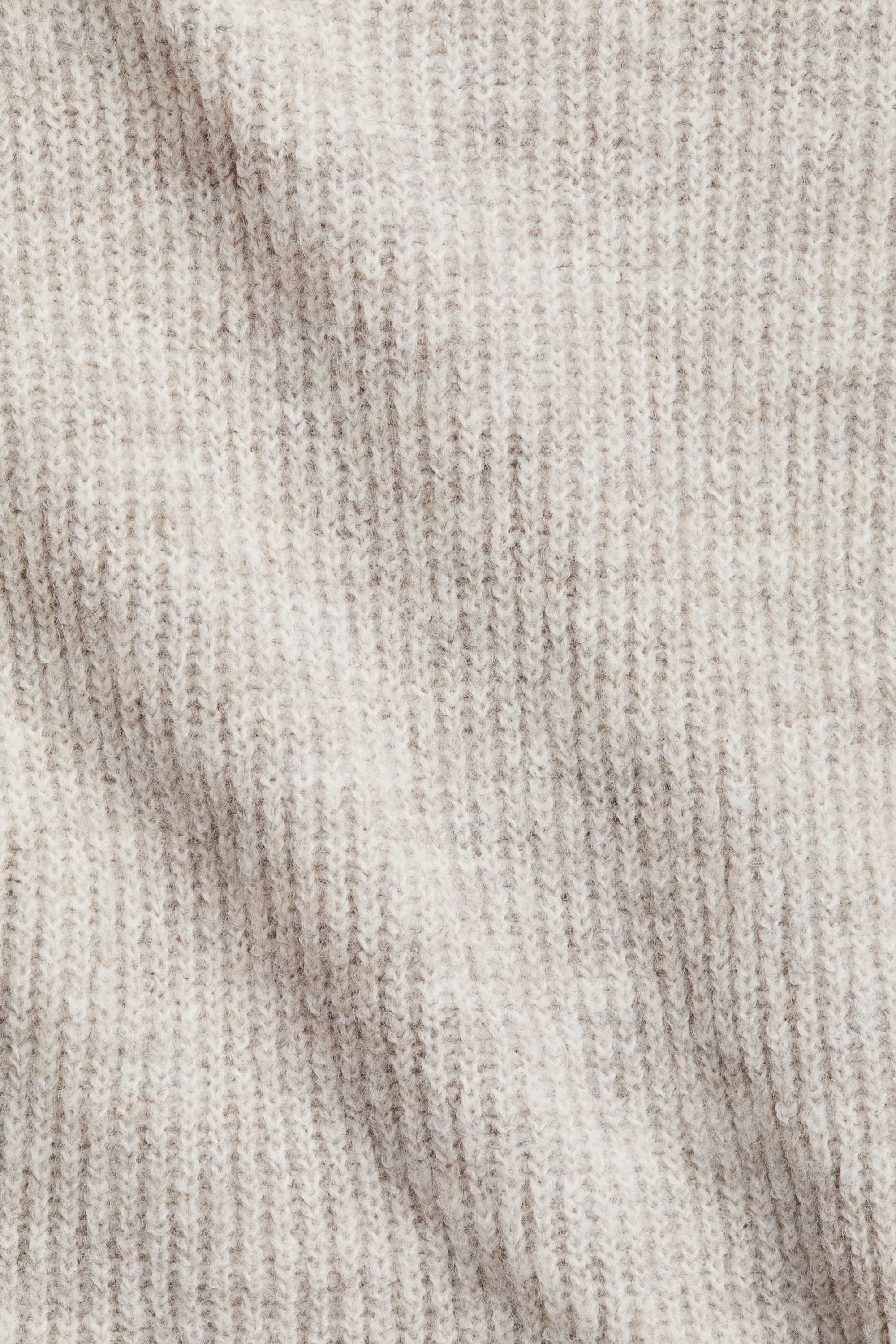 Pull en maille côtelée - Beige clair chiné