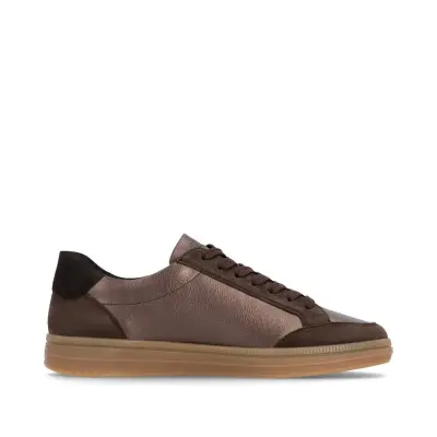 Baskets Remonte D2C04-90 Marron - Cuir Nubuck Lacets Zip Grande Pointure Femme — photo 3