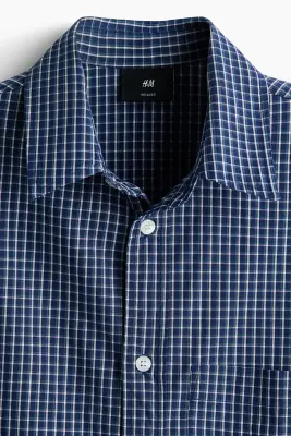 Chemise imprimée Relaxed Fit en popeline de coton - Bleu foncé/Street Archives — photo 5