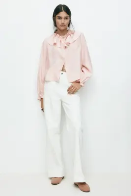 Blouse volantée - Rose poudré — photo 2