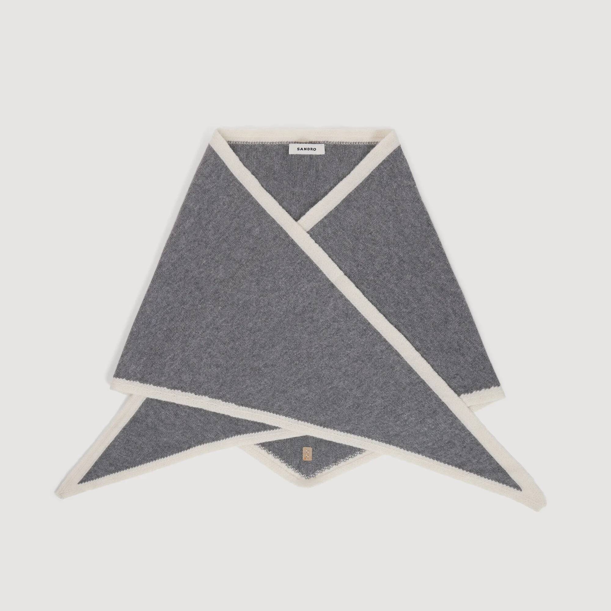 Foulard triangle bicolore en laine