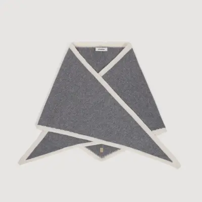 Foulard triangle bicolore en laine
