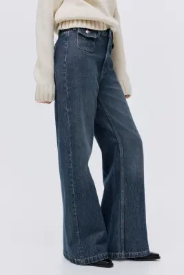 Wide High Jeans - Bleu denim foncé — photo 3