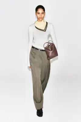 TOP SLIM EN LAINE MÉRINOS - CRÈME — photo 2