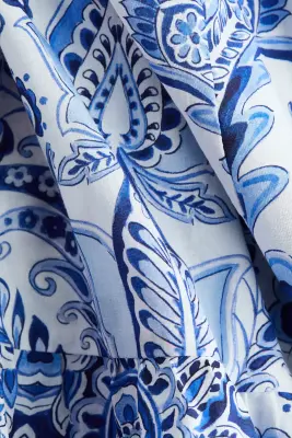 Robe midi à étages - Bleu/motif cachemire — photo 4