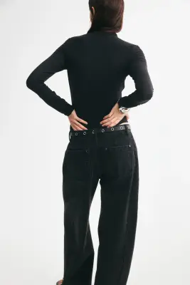 Top en modal à effet drapé - Noir — photo 4