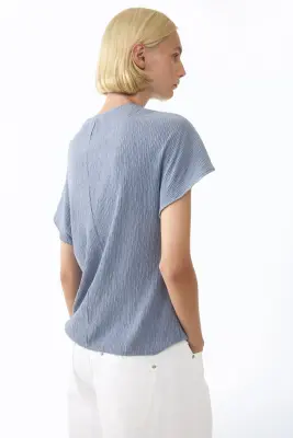 Top froissé - Bleu ancien — photo 2