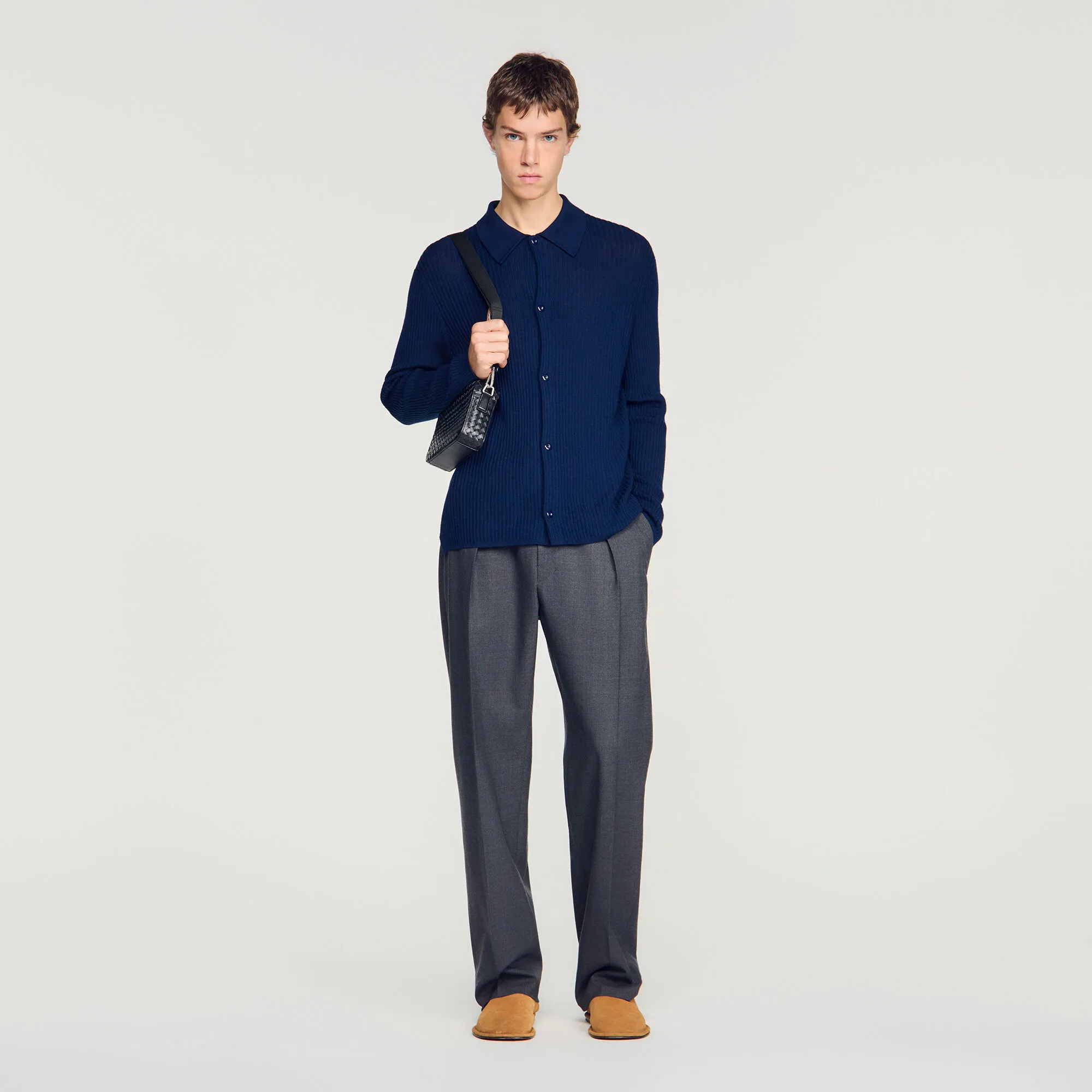 Chemise en maille côtelée