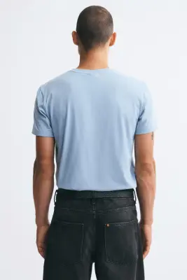 T-shirt Slim Fit - Bleu clair — photo 3