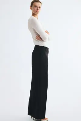Pantalon chic à jambes larges - Noir — photo 2
