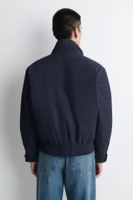 BLOUSON DOUDOUNE À COL CHEMINÉE - BLEU MARINE — photo 4