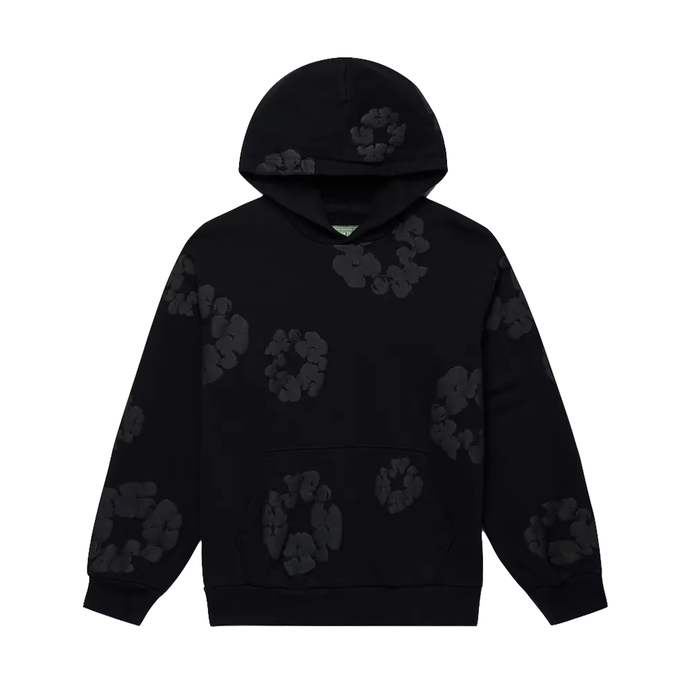 Denim Tears Cotton Wreath Hoodie Black Monochrome