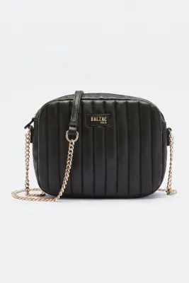 Sac César chaine noir lisse