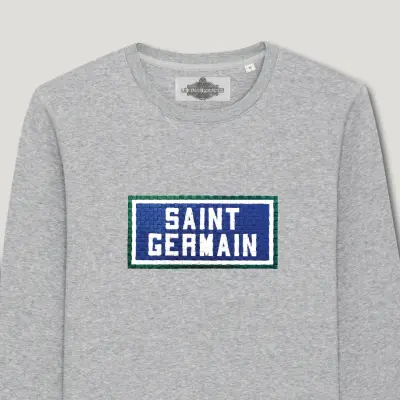 SWEAT-SHIRT COTON BIO BRODÉ - SAINT GERMAIN - GRIS — photo 2
