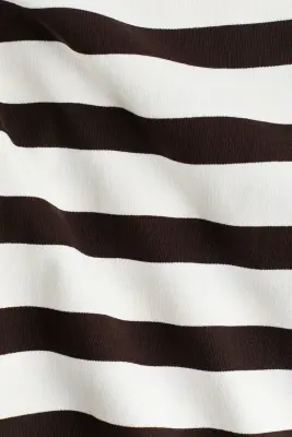 T-shirt boxy - Blanc/rayures marron foncé — photo 4