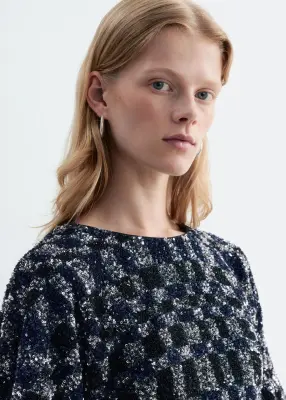Robe courte à sequins - Bleu foncé/Argenté — photo 4