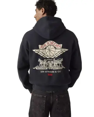 Jordan x Levi's® Full-Zip Hoodie Black/Pale Ivory/Gym Red — photo 3