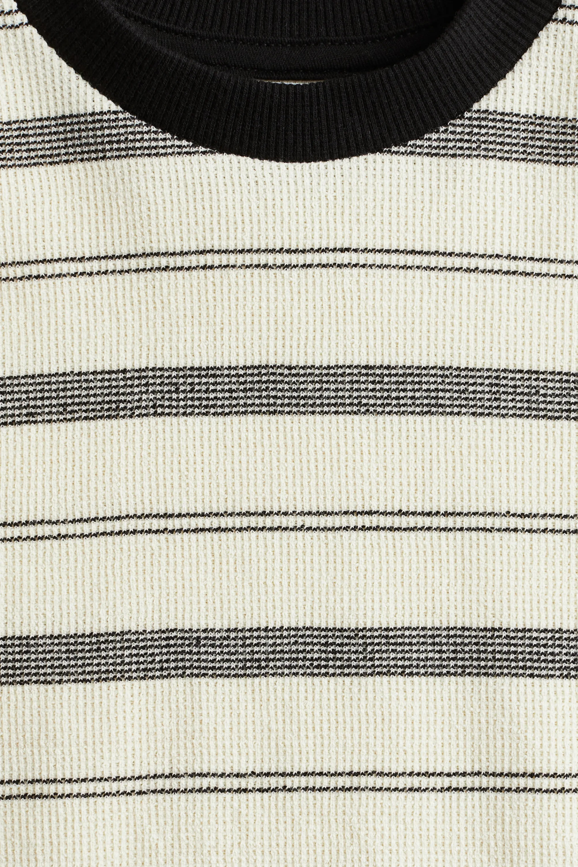 T-shirt loose à motif jacquard - Jaune clair/rayé