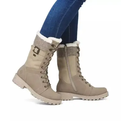 Bottines Remonte D0W72-20 Beige - Lacets Grande Pointure Femme — photo 4