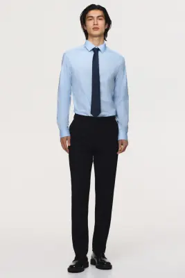 Chemise stretch Slim Fit - Bleu clair — photo 1