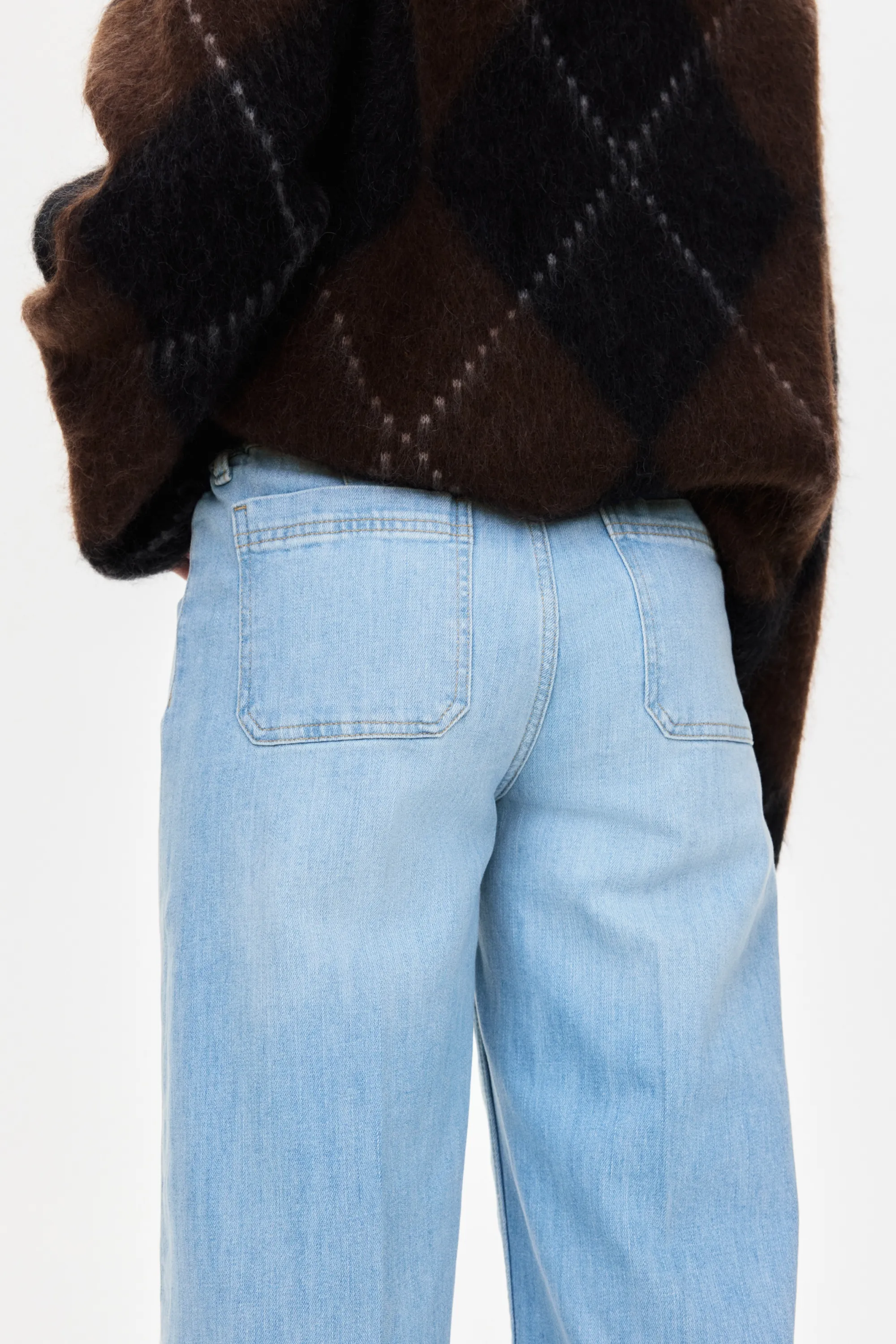 MAMA Wide Leg Jeans - Bleu denim clair