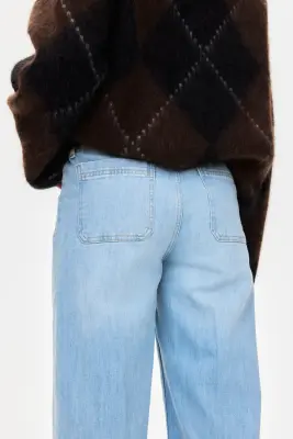 MAMA Wide Leg Jeans - Bleu denim clair — photo 1