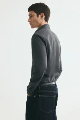 Chemise Slim Fit repassage facile - Gris foncé — photo 4