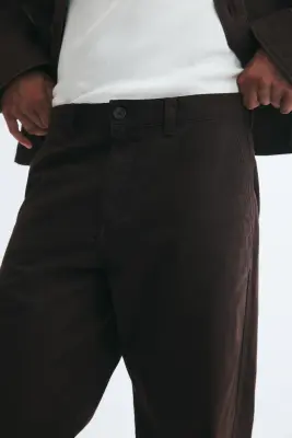 Chino Relaxed Fit en coton - Marron foncé — photo 1