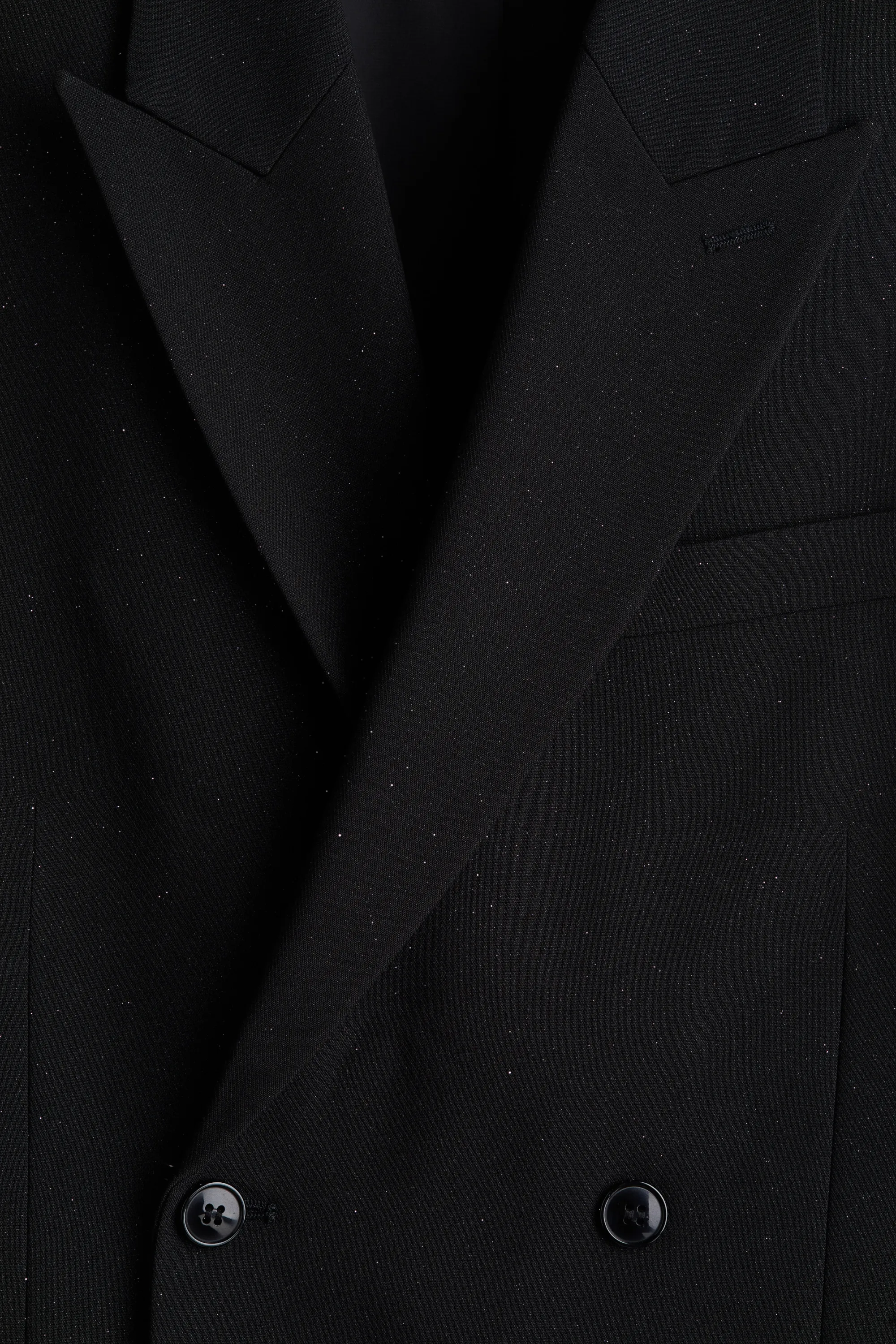 Veste scintillante Relaxed Fit à fermeture croisée - Noir/scintillant