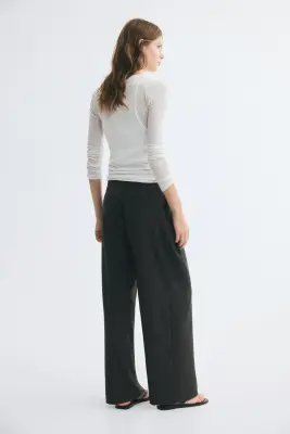 Pantalon avec détail croisé - Gris foncé — photo 3