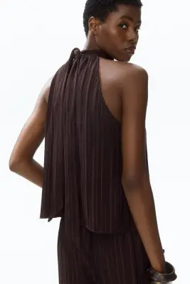 Top en jersey texturé - Marron foncé — photo 3