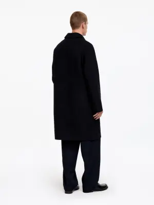 Manteau en laine double face - Bleu foncé — photo 2