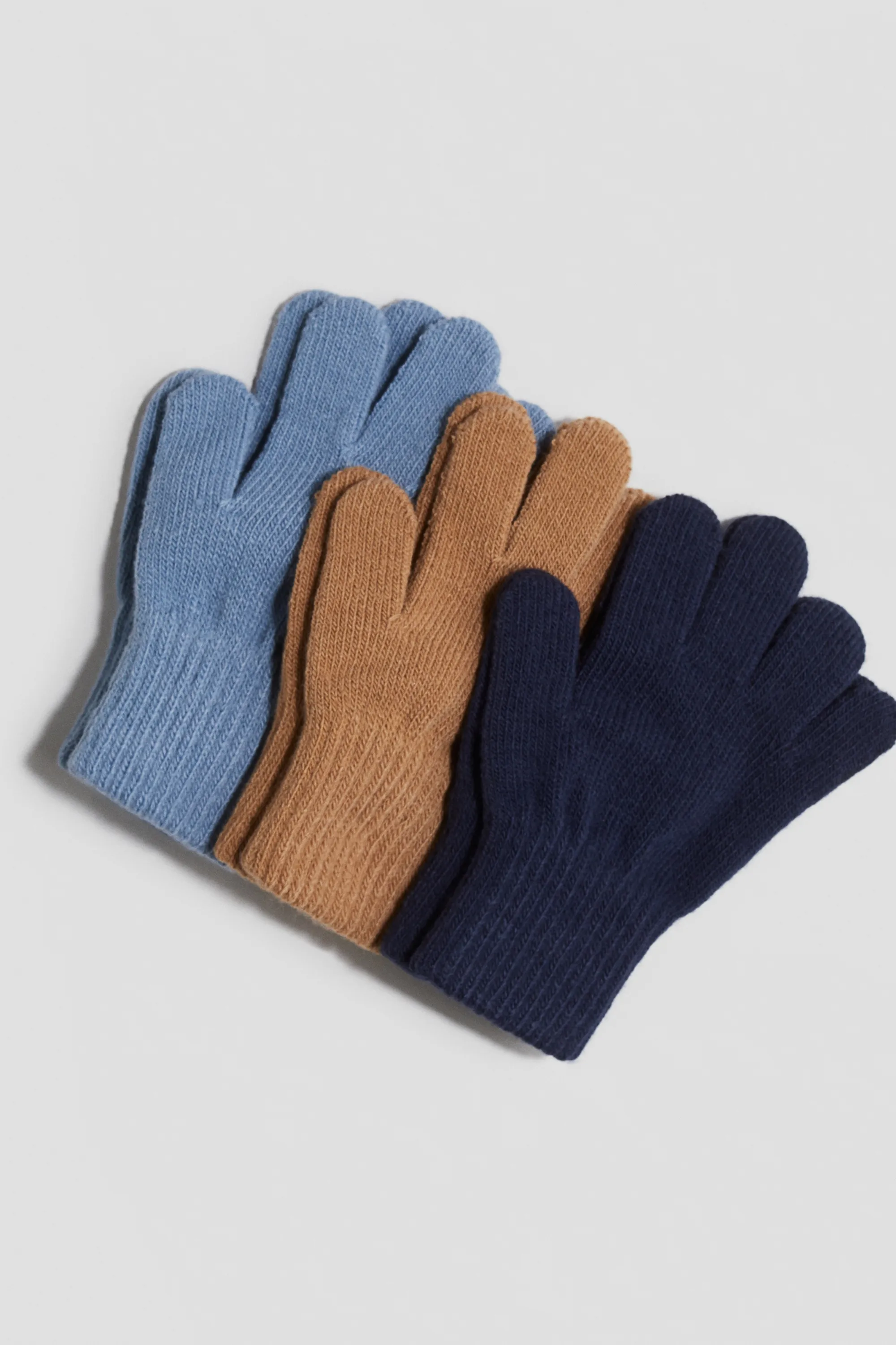Lot de 3 paires de gants - Bleu/marron