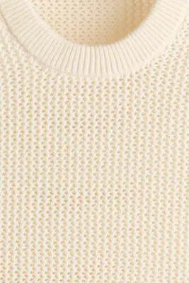 Pull sans manches Regular Fit en maille ajourée - Beige clair — photo 4
