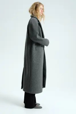 Manteau à fermeture droite - Gris chiné — photo 2