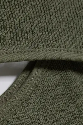 Top boléro deux pièces à superpositions - Vert kaki cendré — photo 4