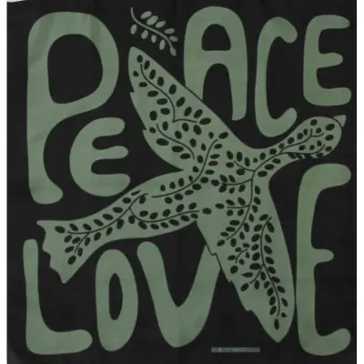 Foulard en soie Peace and love kaki - les Belles Vagabondes — photo 1