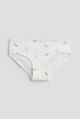 5-pack cotton briefs - Crème/cerises — photo 1