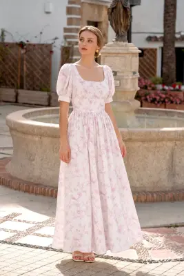Lacey Maxi Dress - Lavender Toile de Jouy Birds — photo 3