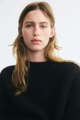 Pull oversize en laine - Noir — photo 2