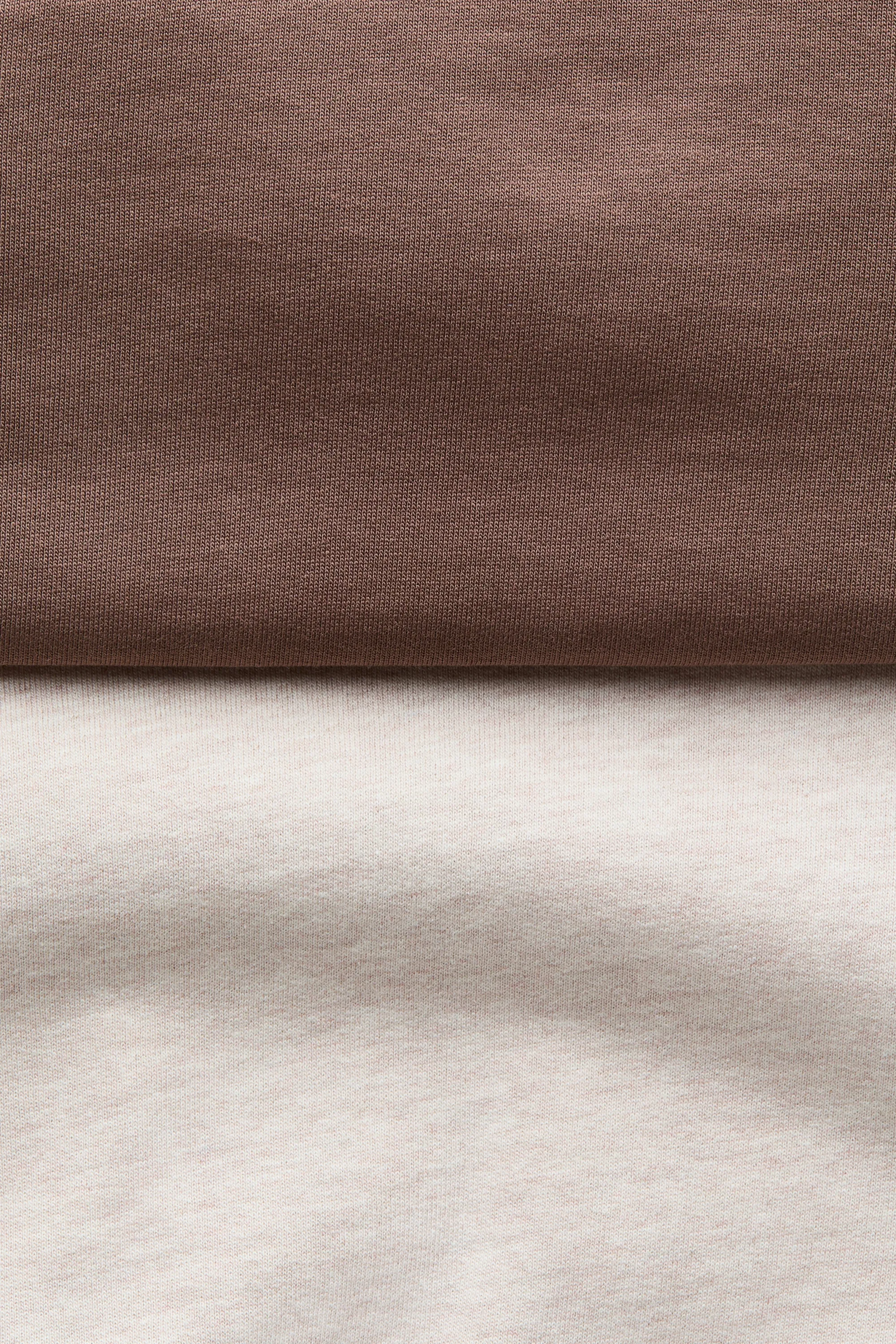 Lot de 2 sweats en coton - Beige clair/marron