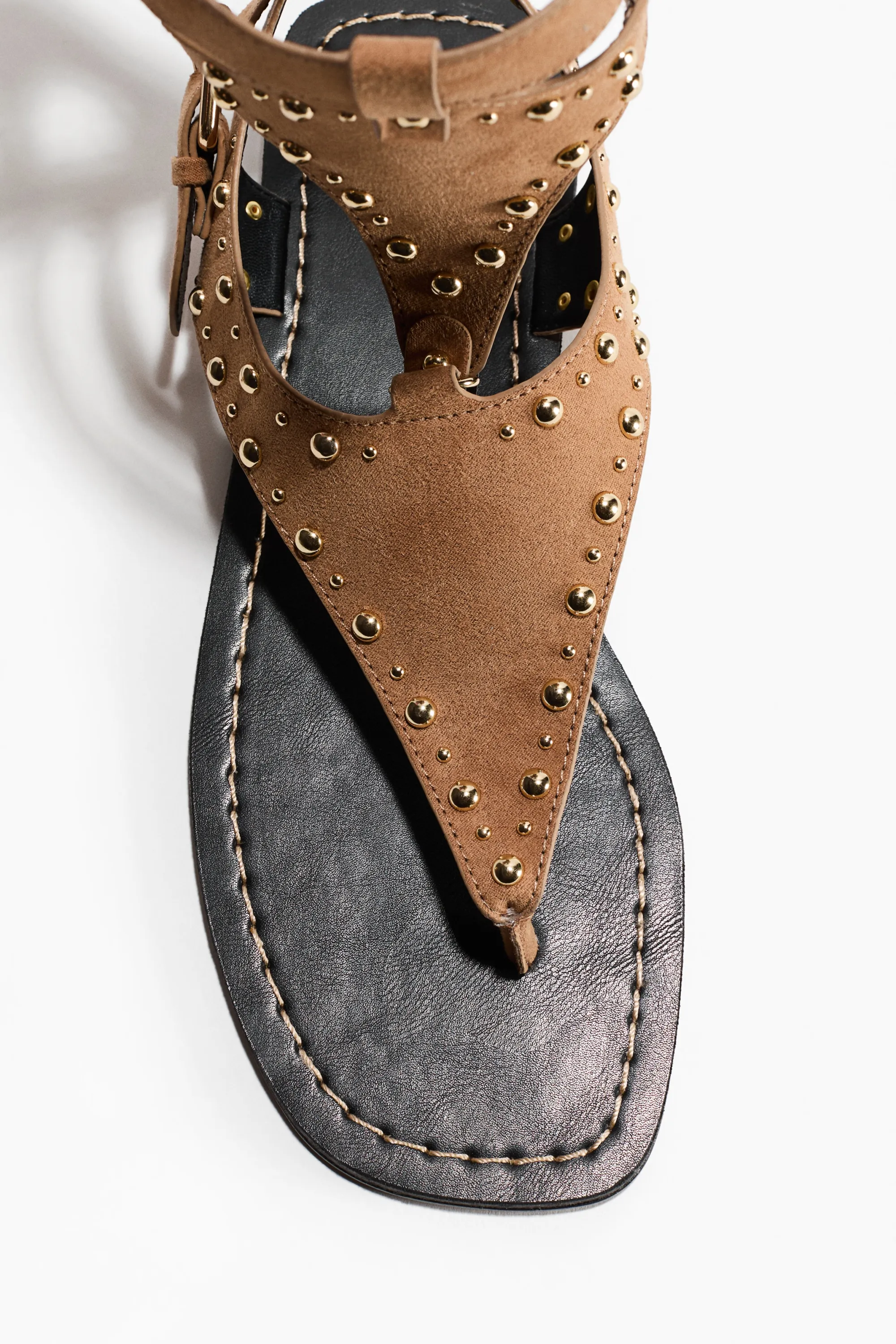 Sandales cloutées - Beige foncé