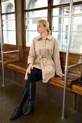 Charlie Short Trenchcoat - Khaki — photo 6