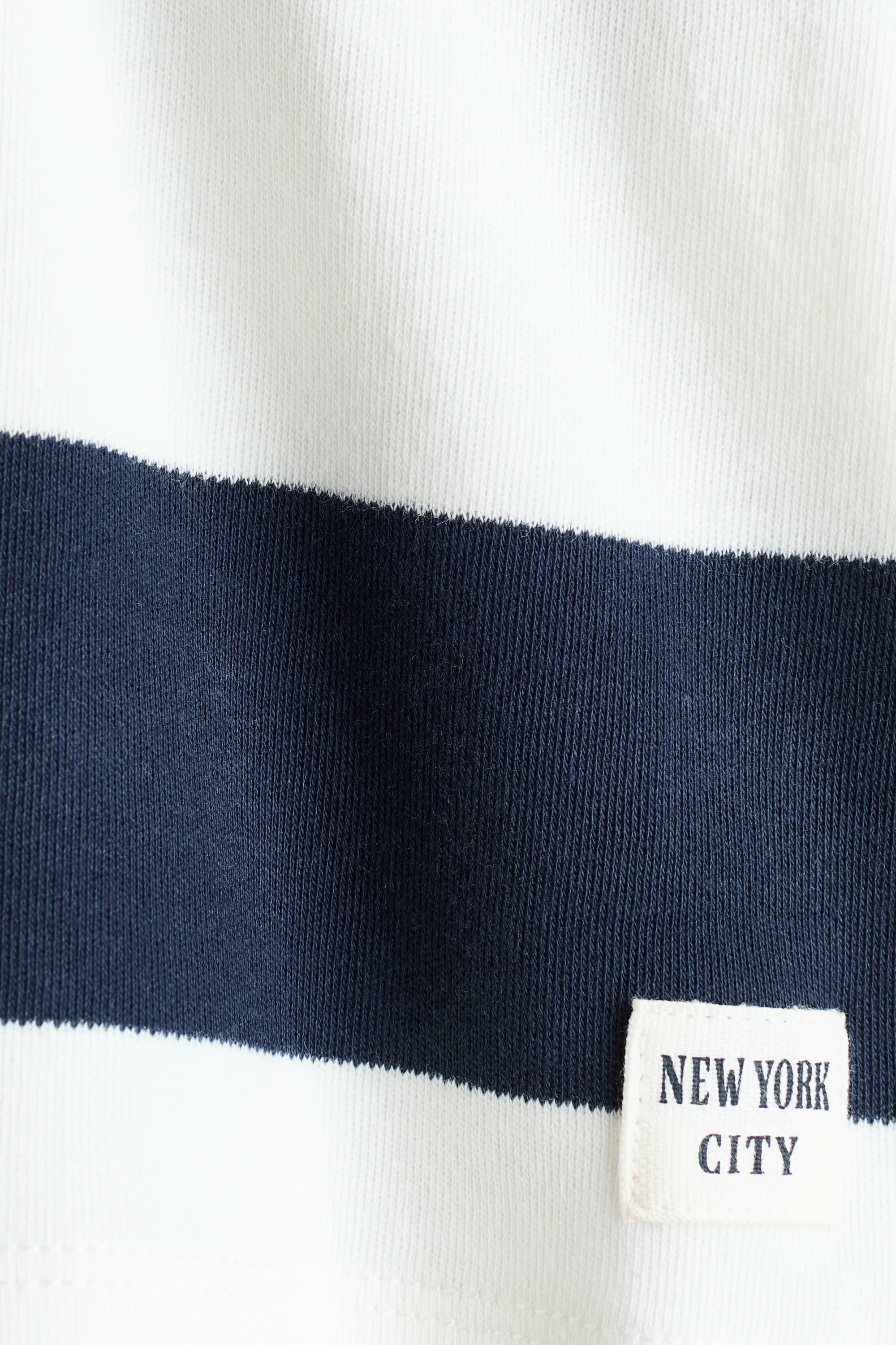 Polo de rugby en coton - Bleu marine/blanc